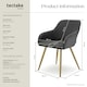 image 6 of Dining Chair Marilyn - corduroy look, upholstered, armchair, continuous backrest - Set of 6 Grey | Anthracite/Gold
