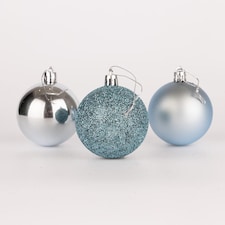 50mm/18Pcs Christmas Baubles Shatterproof Light Blue,Tree Decorations