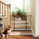 image 8 of PawHut Pressure Fitted Pet Dog Safety Gate Metal Fence, Black