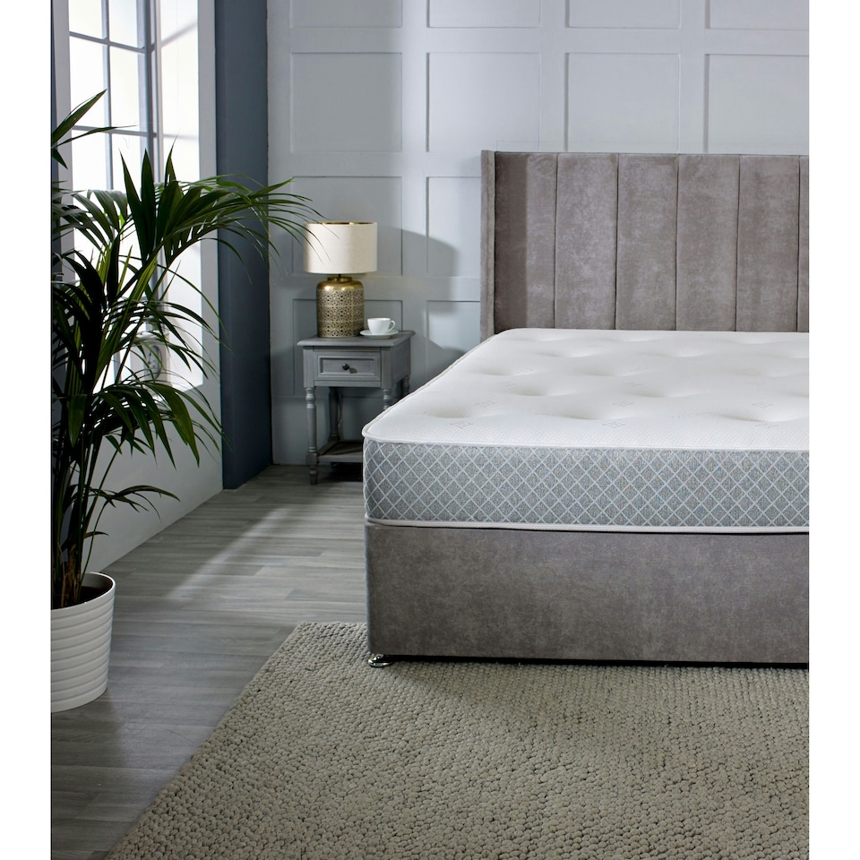 image 1 of Nebraska Tufted Hybrid Mattress - Soft Feel Cool Touch Quilted Sleep Surface | Grey | Double