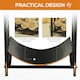 image 4 of Outsunny Firewood Log Rack Fireplace Log Holder w/ Handles Outdoor Indoor Black