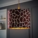 image 3 of ValueLights Oasis Giraffe Print Fabric Gold Inner Lamp Shade | Multi