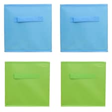 Folding Storage Cube Space Saver Home Bedroom Under Bed Playroom Toys Pack of 4