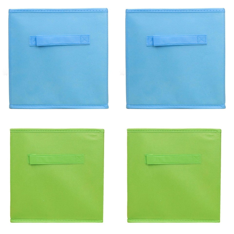 image 1 of Folding Storage Cube Space Saver Home Bedroom Under Bed Playroom Toys Pack of 4