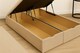 image 2 of Silver Linen 4ft Small Double  Ottoman Divan Foot Lift Open Bed Set Headboard With Memory Mattress
