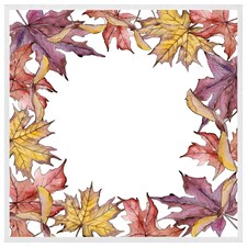Gold & purple leaves (Picture Frame) White | M