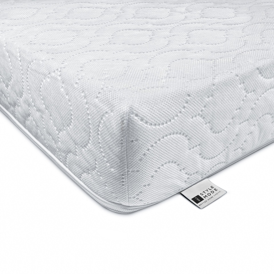 image 1 of Cot Bed Foam Mattress Breathable & Waterproof Zipped Removable Washable Cover, Anti Allergy, White (160 x 80)