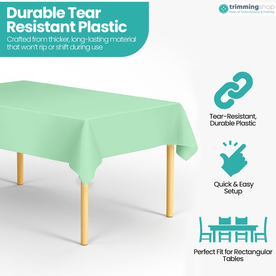 image 1 of Disposable Plastic Table Cover, Table Liner - 54" x 72"