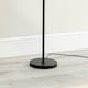 image 1 of ValueLights Marissa Charcoal Grey Fabric Drum Shade with Black Stacked Ball Floor Lamp with LED Bulb