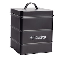 Harbour Housewares Vintage Metal Kitchen Biscuit Tin - Black