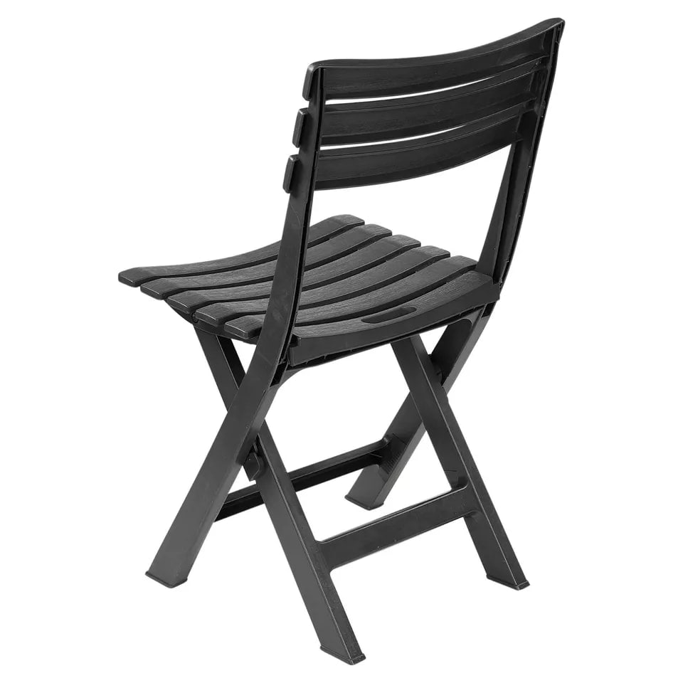 image 1 of Collapsible Folding Garden Chair Set - Camping Patio Lounge Seat | Grey | 6