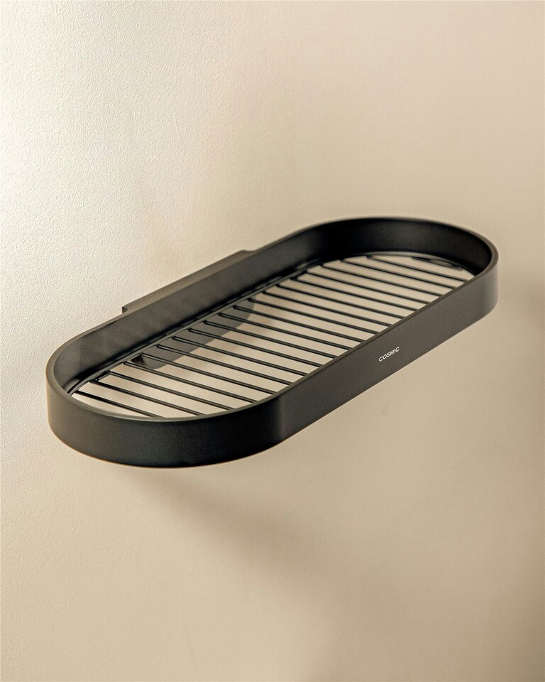 image 1 of Cosmic Soap Dish with Durable Stainless Steel for Bathroom, Matt Finish Black