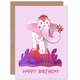 image 1 of Flower Elephant Kids Child Birthday Card