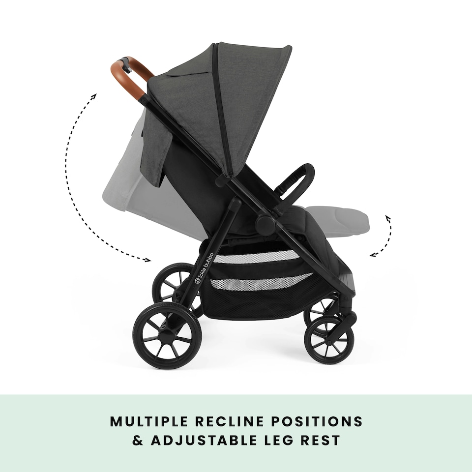 image 1 of Stomp Stride Prime Stroller - Birth to 22kg, Extra-Large Seat, Multi-Terrain Wheels, Raincover, Footwarmer, Cupholder, Buggy Organiser & More (Charcoal Grey)