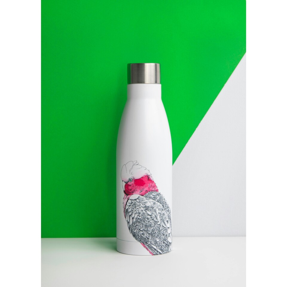 image 1 of Maxwell & Williams Water Bottle White Insulated Galah 500ml
