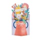 image 1 of 3D Pop-Up Pink Flowers & Vase Design Birthday Card