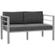 image 1 of Outsunny All-Weather Garden Loveseat with Removable Cushions, Charcoal Grey 