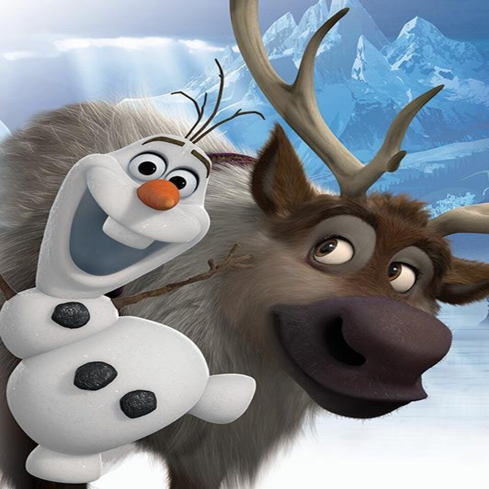 Frozen (Olaf & Sven) 60x80x2cm Stretched Canvas Print