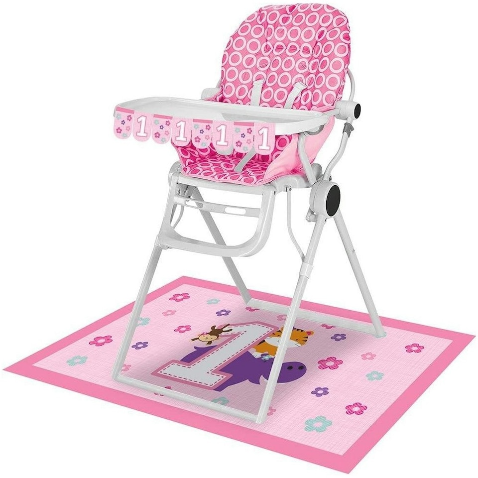 Creative Party One Is Fun High Chair Decoration - Pink - One Size