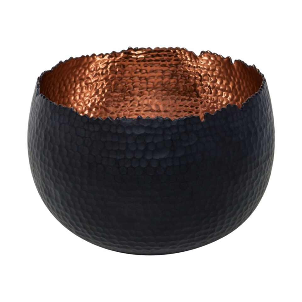 image 1 of Hammered Bowl Planter - Iron - L30 x W30 x H21 cm - Black | Black