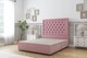 image 1 of Sloomy Montana Pink Plush Divan Bed Base No Drawers With 26 Inch Strutted Headboard | Pink | Pink | Small Single | 1