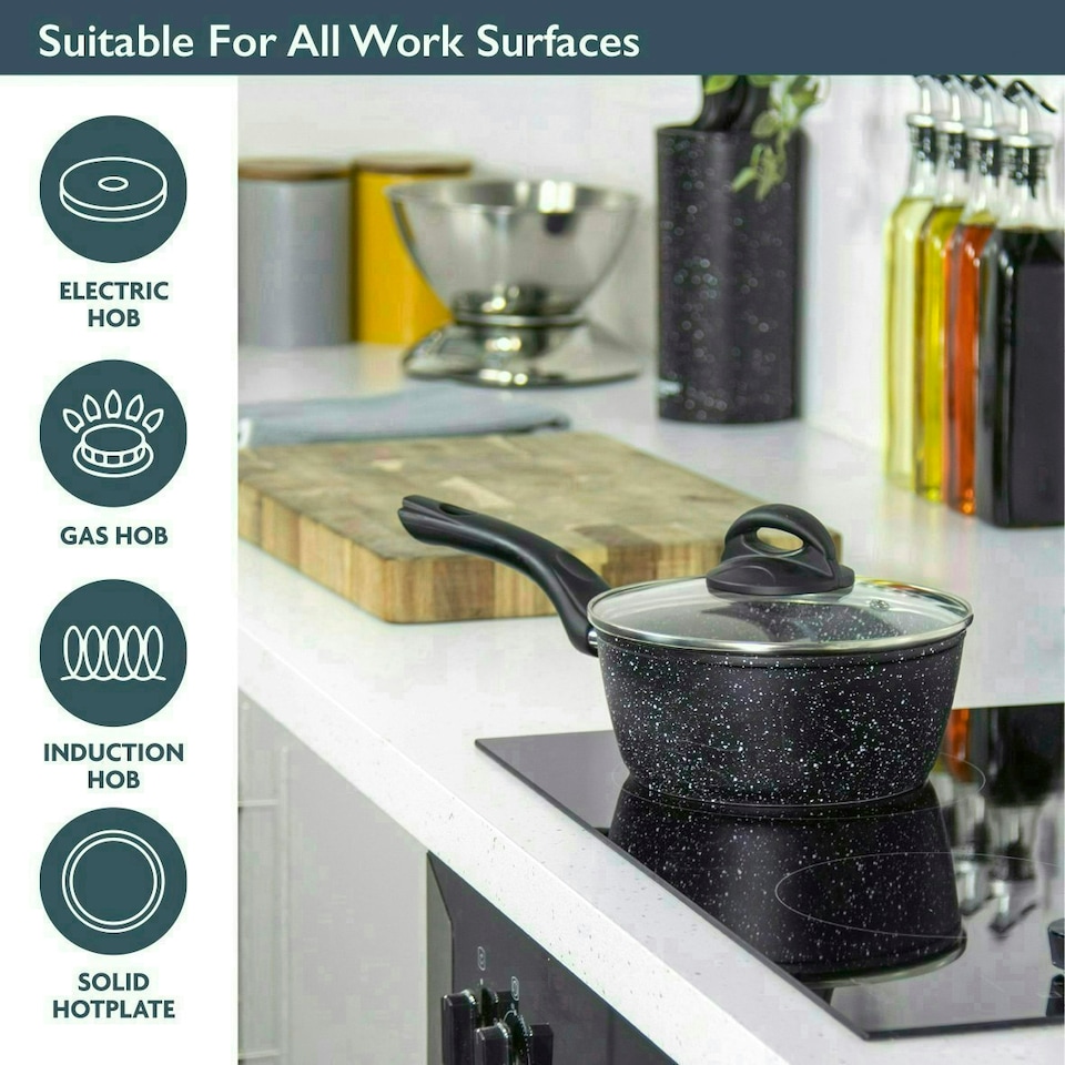 image 1 of Blackmoor 65820 Classic 20cm Saucepan with Tempered Glass Lid