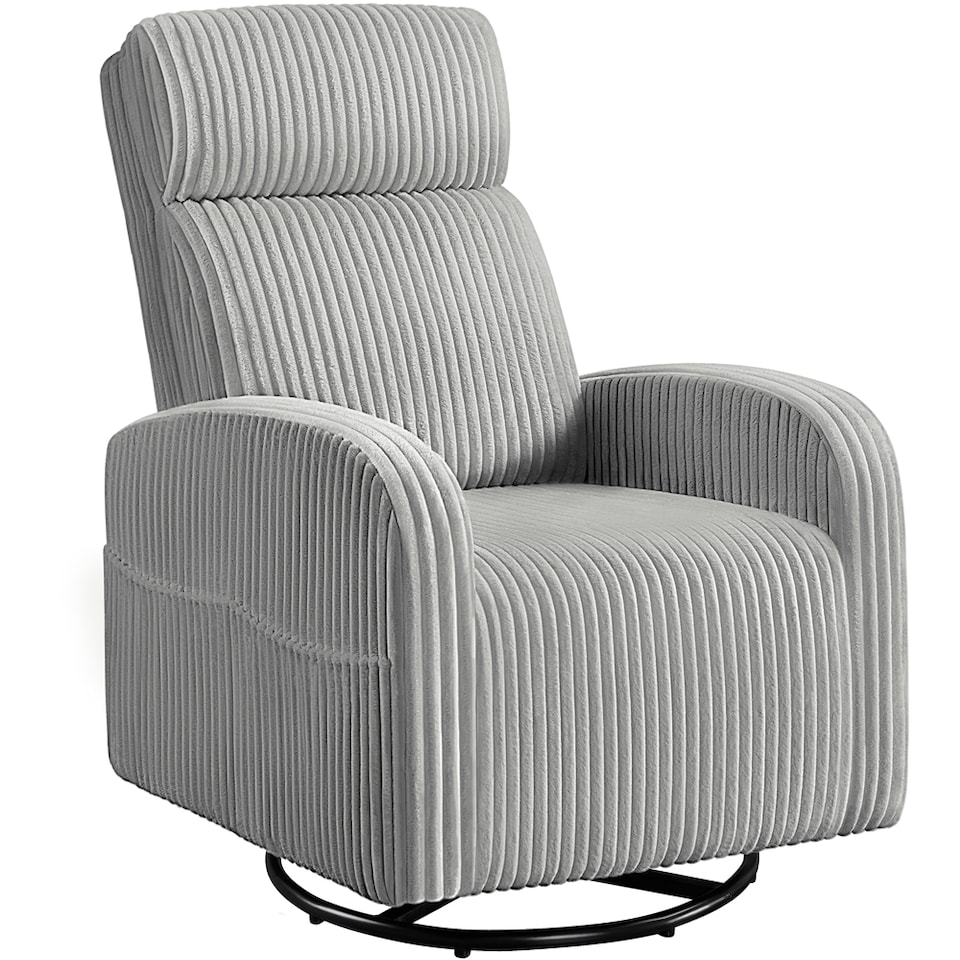 image 1 of Yaheetech Corduroy Swivel Nursery Gliding Rocker Chair-Light Grey | Grey | Light Grey | One Size | 1