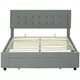 image 1 of HOMCOM Double Bed Frame with Storage and Adjustable Velvet Headboard, Grey
