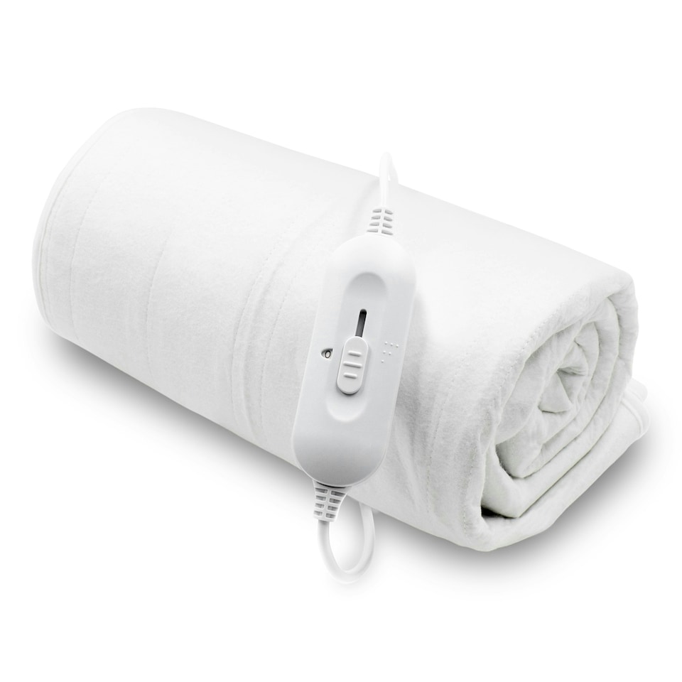 image 1 of Purus King Size Electric Under Bed Blanket Fitted Ties | White | White | 1