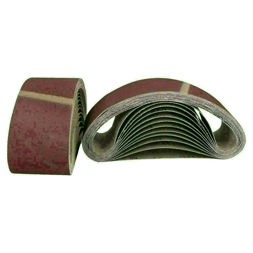 image 1 of 533mm x 75mm Mixed Grit Abrasive Sanding Belts Power File Sander Belt 25 Pack