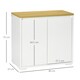 image 7 of HOMCOM Sideboard Living Room Cabinet with Double Door Cabinet Adjustable Shelf White | Natural
