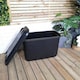 image 6 of 110L Heavy Duty Trunk on Wheels Sturdy, Lockable, Stackable and Nestable Design Storage Chest with Clips in Black