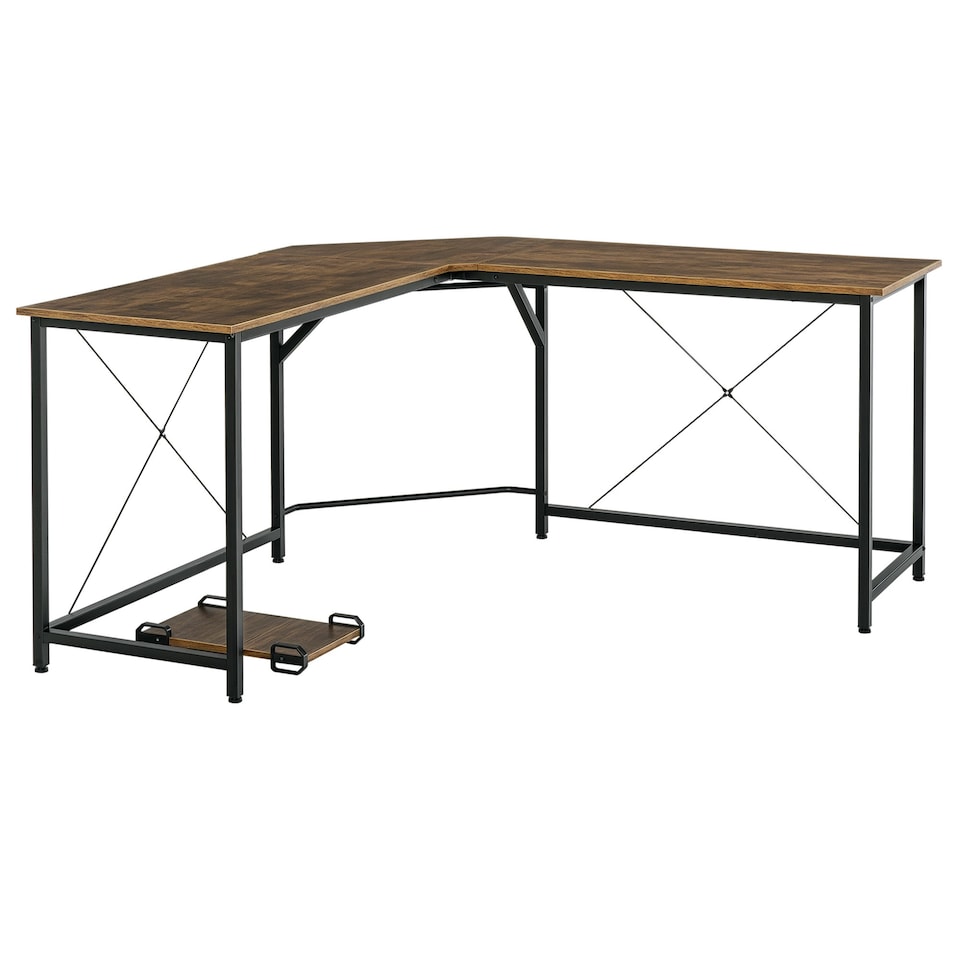 image 1 of HOMCOM Corner L-Shape Computer Desk Gaming PC Workstation for Home Office