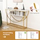 image 6 of COSTWAY 2-Tier Faux Marble Top Console Entryway Table White