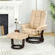 image 8 of HOMCOM Swivel Manual Recliner and Footrest Set PU Leather Lounge Chair Beige