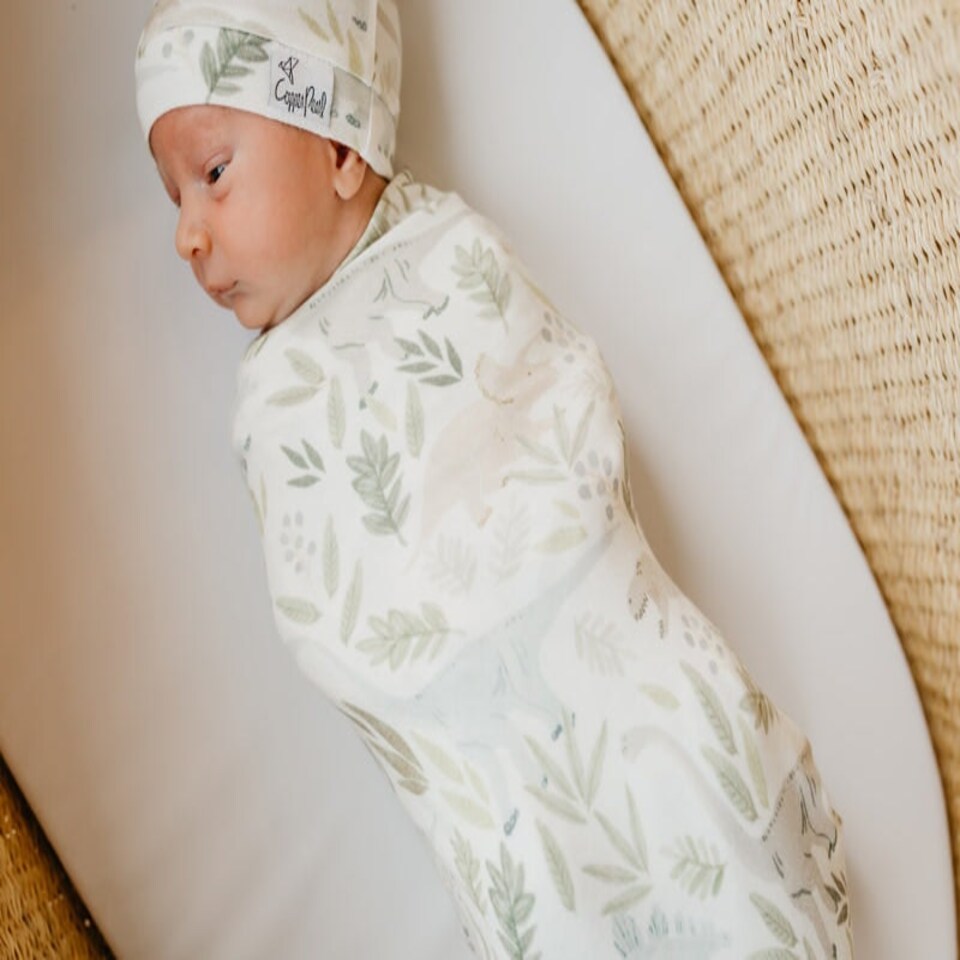 image 1 of Copper Pearl Knitted Swaddle Blanket Rex