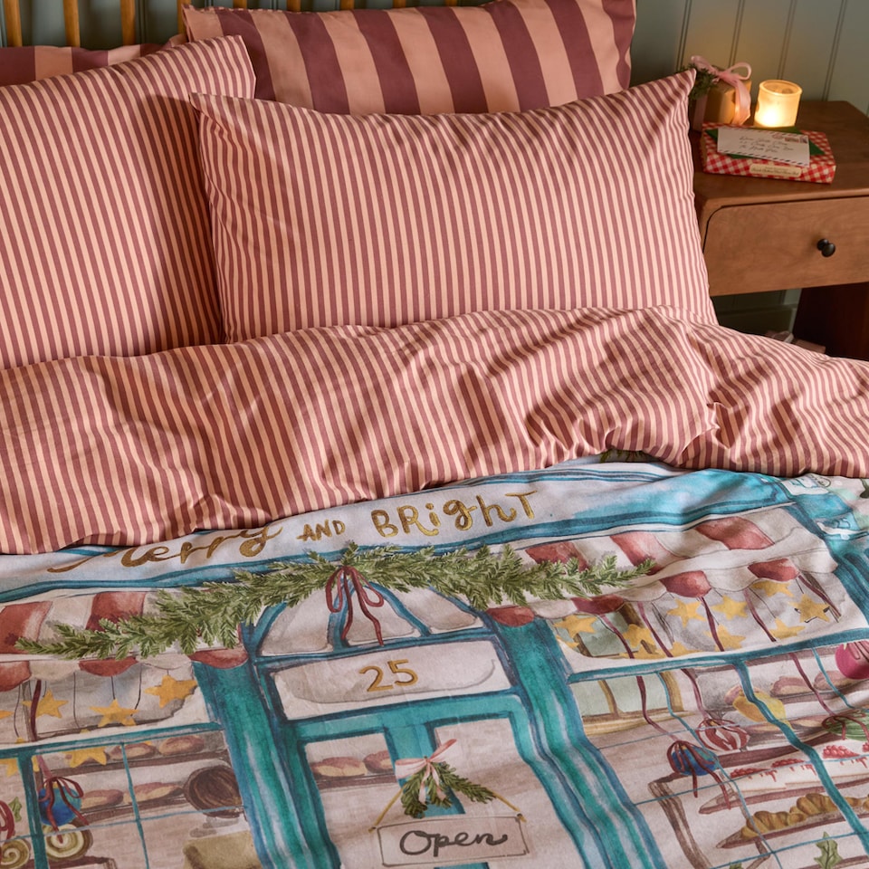 image 1 of Furn Merry & Bright Reversible Christmas Duvet Cover Set, Multi, Single