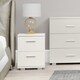 image 6 of Lido 2 Drawer Bedside Cabinet - High Gloss White, Modern Silver Feet | White | White | One Size | 1