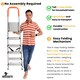 image 6 of Lightweight Step Ladders - Compact Aluminium Stepladder with Non-Slip Wide Step, Portable Silver Color - Tall Folding Ladder with Platform | Silver | 6 - Step 167 cm