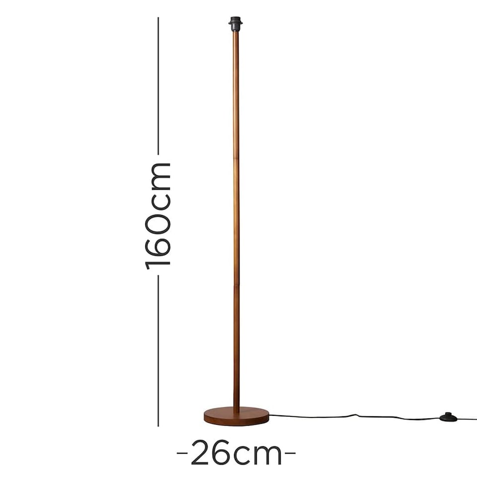 image 1 of ValueLights Modern Dark Wood Floor Lamp Base | Brown