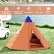 image 3 of Outsunny 6-7 Person Large Family Party Camping Tent with Carrying Bag Orange | Orange