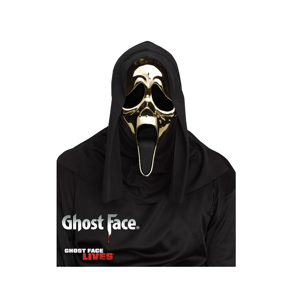 Official Scream GhostFace Gold Mask Halloween Horror Film Costume Accessory