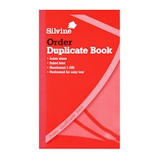 Silvine Duplicate 400 Page Feint Order Book - Red - 21 x 12.7cm
