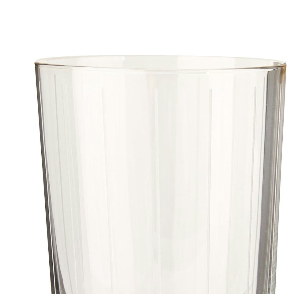 image 1 of Mikasa Highball Glass Set Clear Etched Crystal 550ml Set of 4