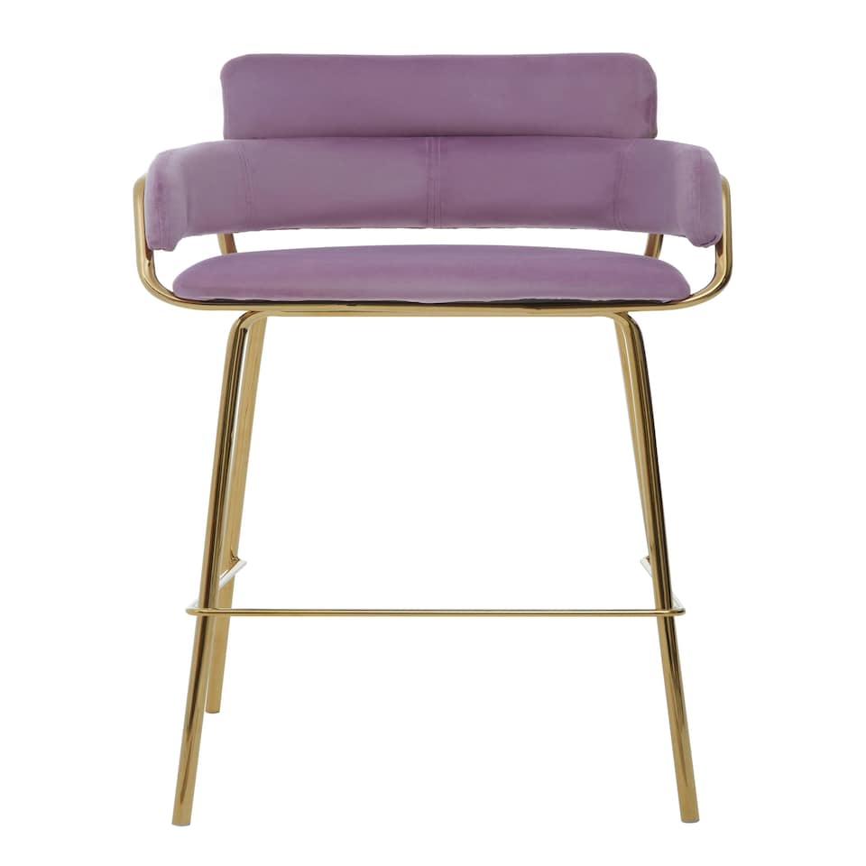 image 1 of Interiors by Premier Tamzin Pink Velvet Bar Chair Pink