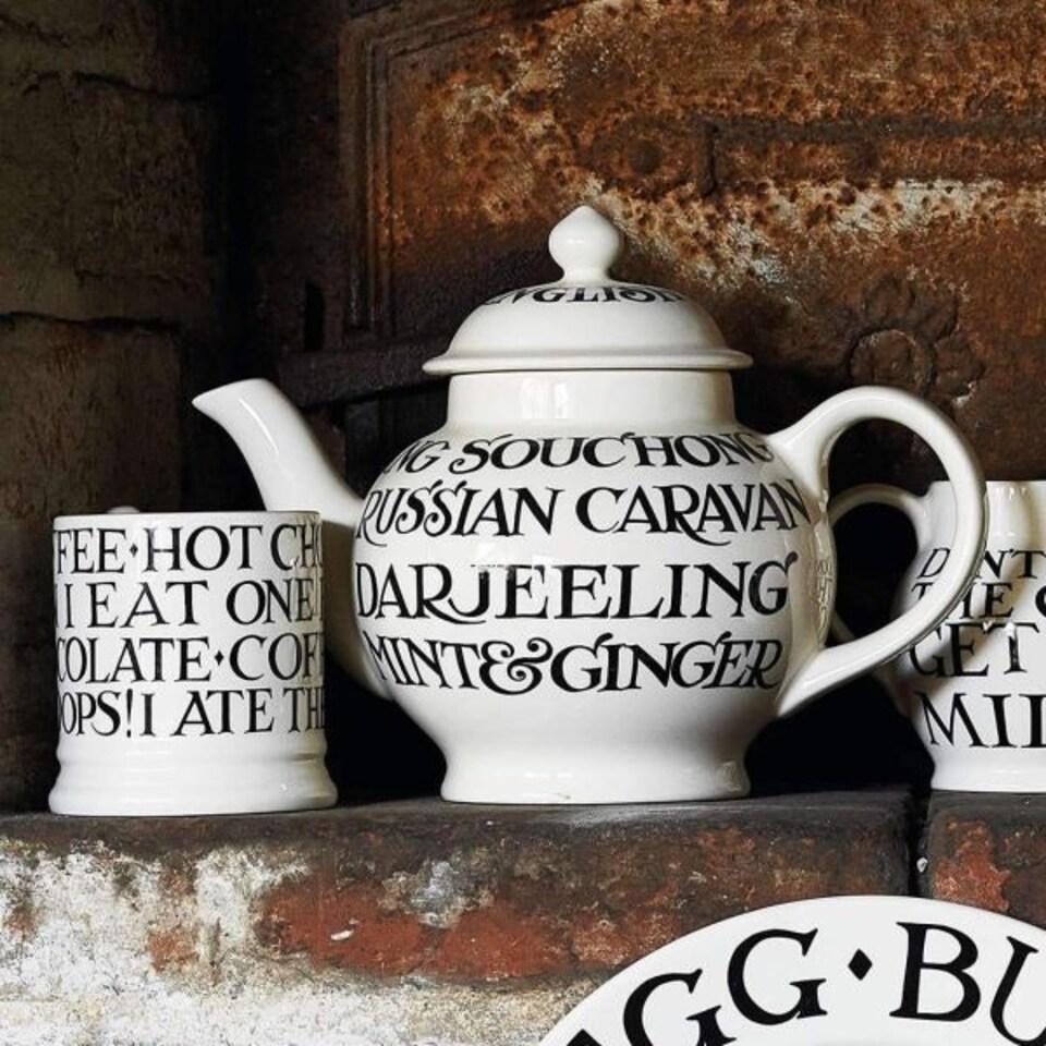 image 1 of Tea Pot: 4 Mug Emma Bridgewater Black Toast 4 Mug Teapot, Ceramic