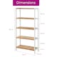 image 6 of Neo 5 Tier Bamboo Storage Shelf Shelves Rack Adjustable | Brown | Natural Wood / White