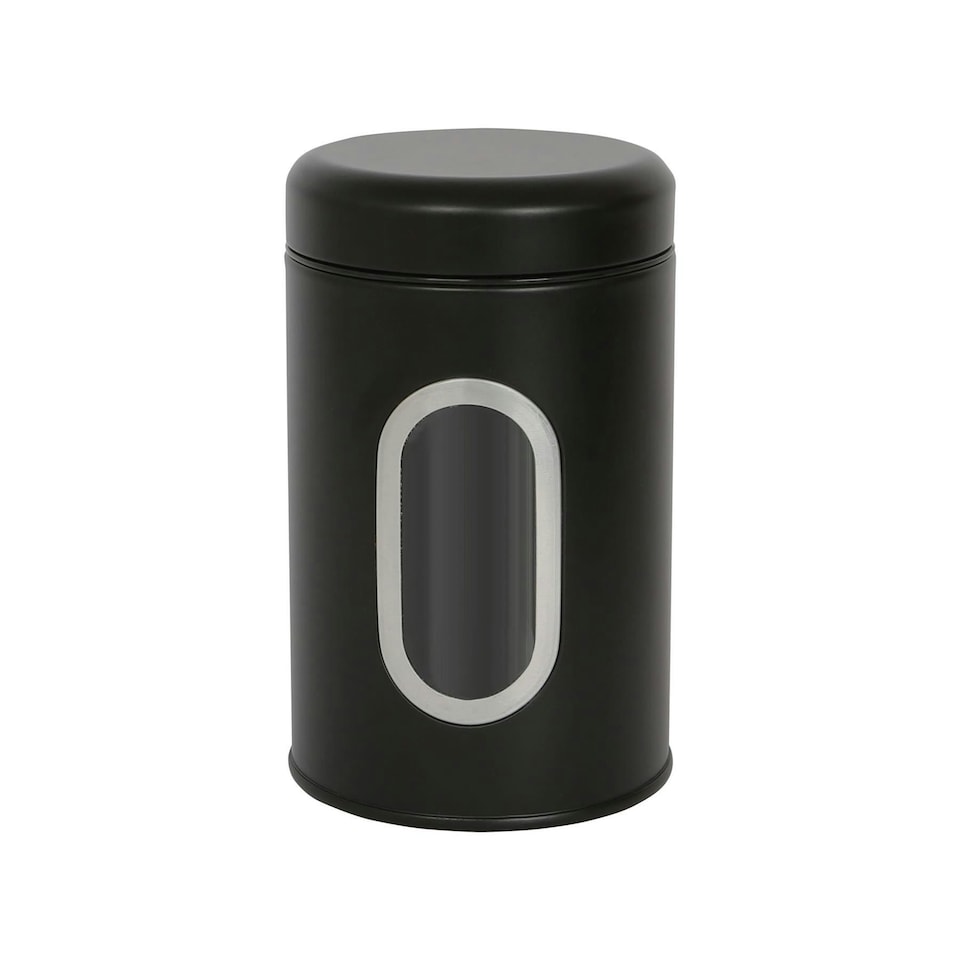 image 1 of Harbour Housewares Stainless Steel Food Storage Container with Window - Black - Kitchen Caddy Kitchen Storage Containers Canisters