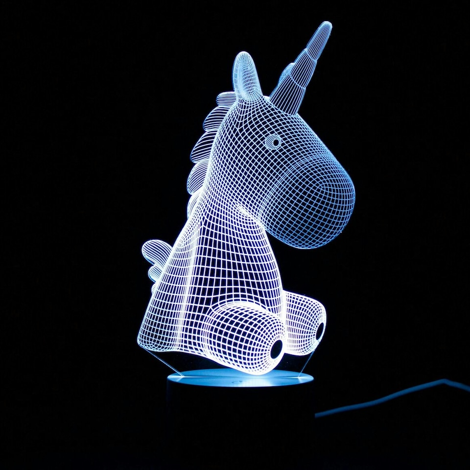 image 1 of Unicorn 3D Lamp Multi
