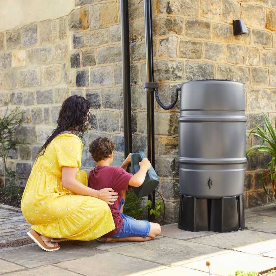 image 1 of Harcostar 227 Litre Grey Water Butt Kit | Grey | Anthracite | 227 Litre | 1